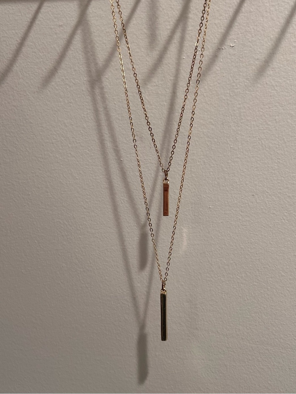 Layered Gold Bar Pendant Necklace for Women